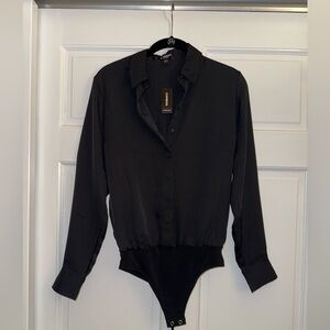 Express Black Button-Up Blouse